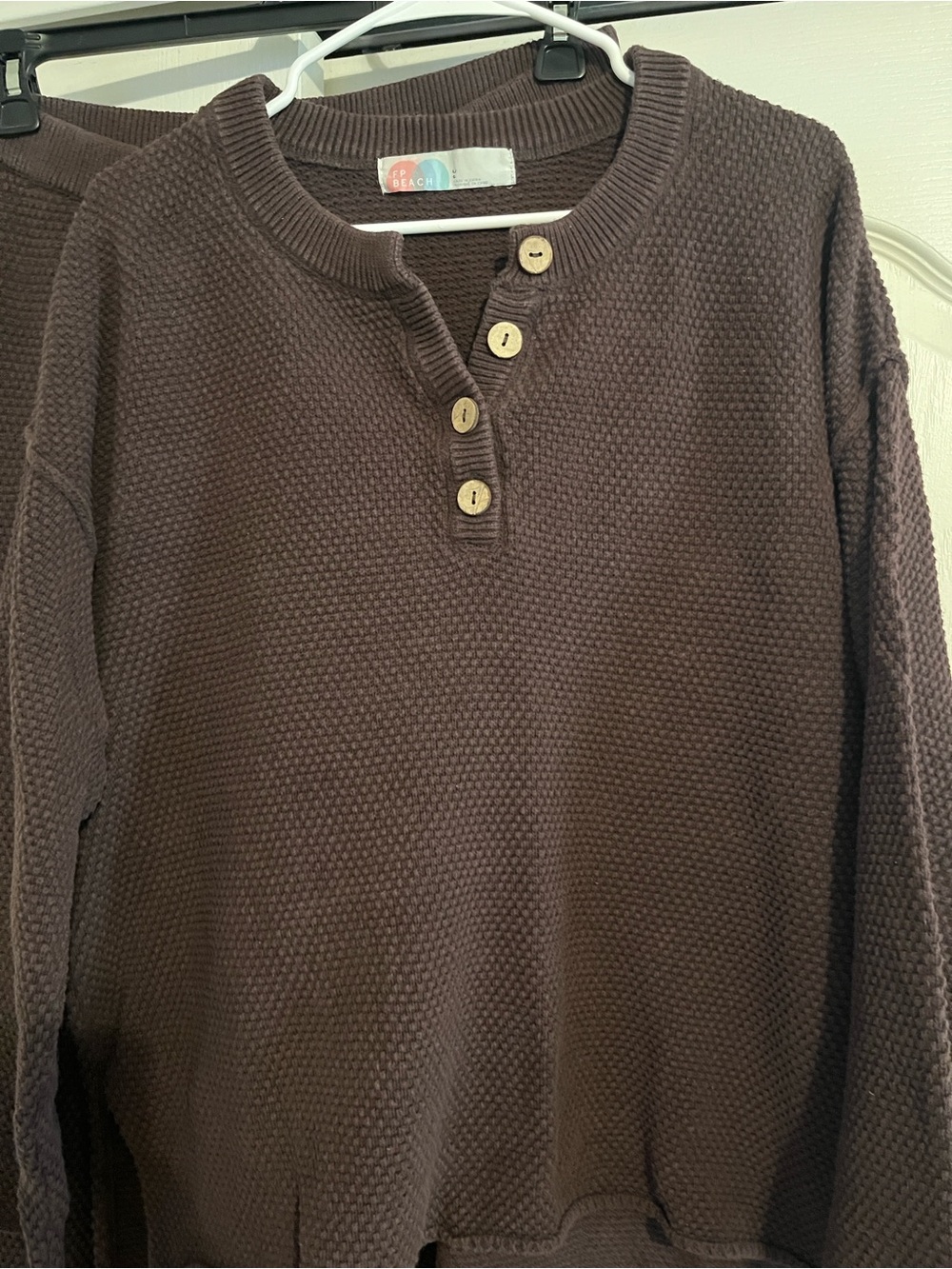 Free People brown Hailee waffle knit matching lounge set - Picture 3 of 4